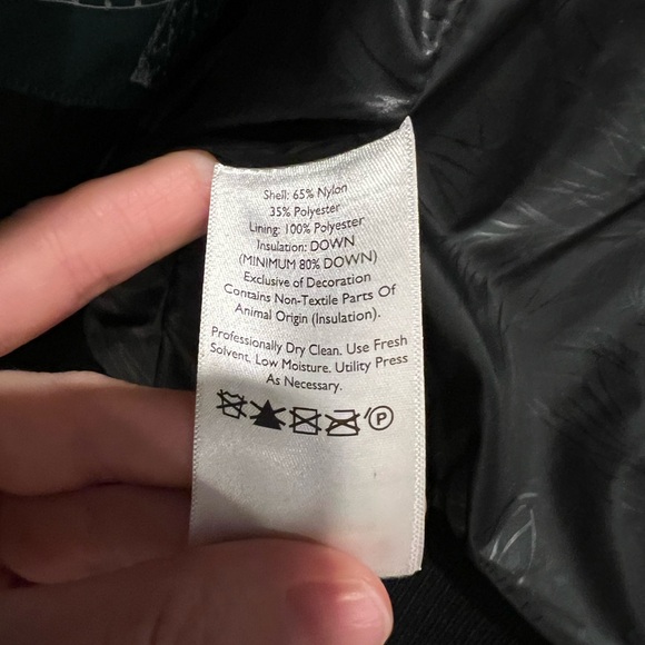 NWOT Eddie Bauer Charcoal Quilted Down Fabric Bomber Jacket - Picture 9 of 14